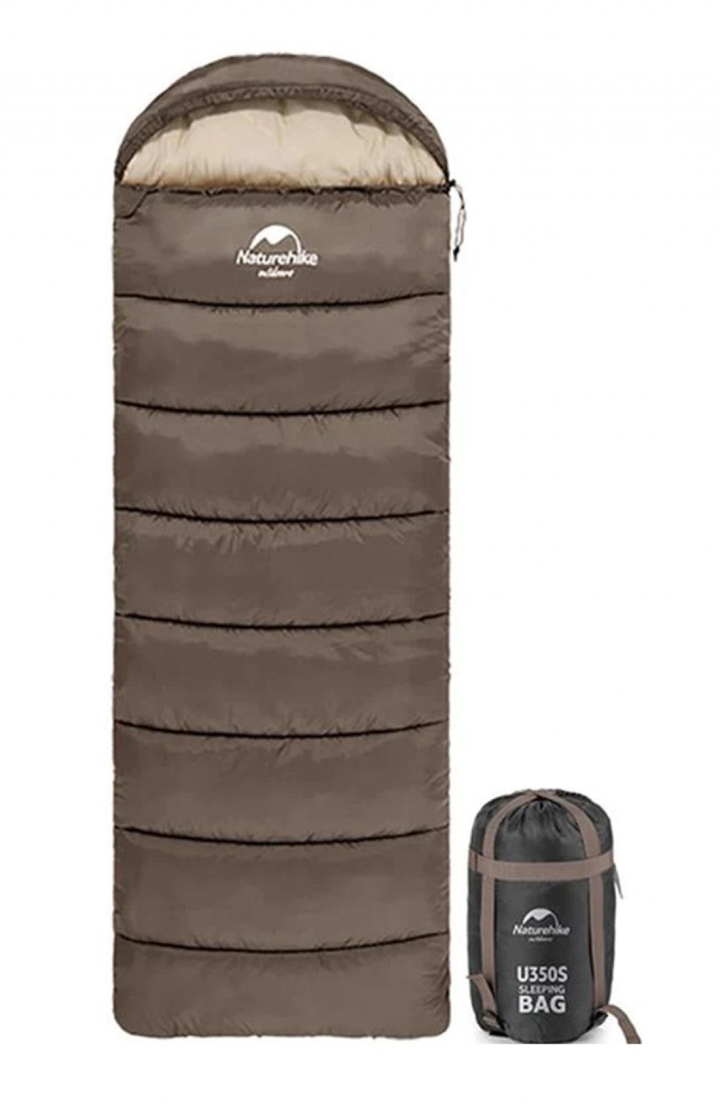 Спальный мешок Naturehike U250S NH20MSD07 (0°C) 220 см (правый), brown