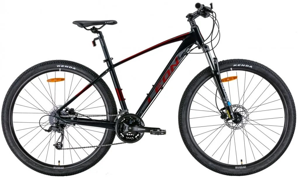 Велосипед 29" Leon TN-80 AM HDD (2022) черный с красным (м)