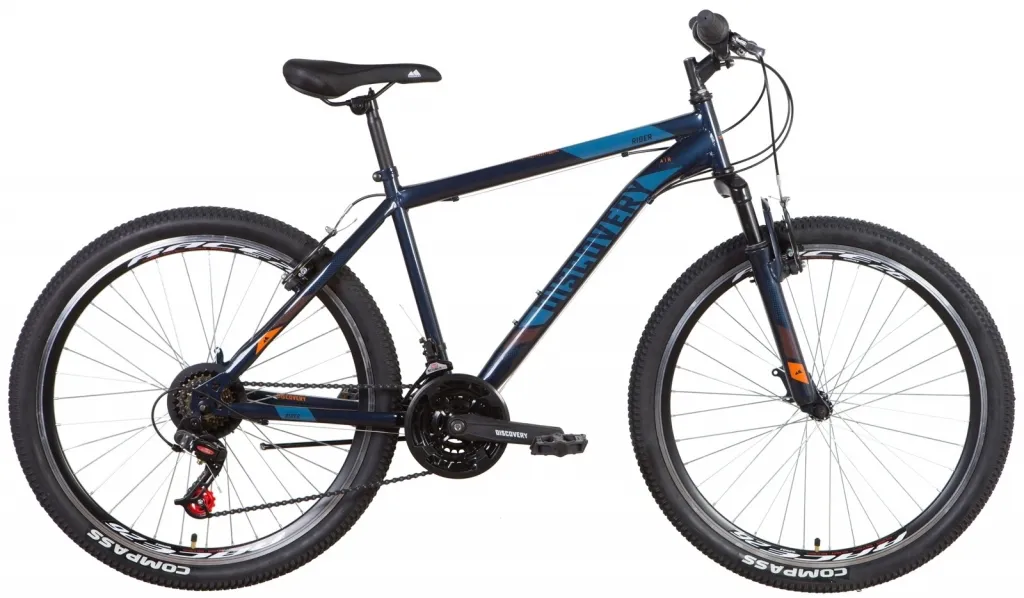 Велосипед 26" Discovery RIDER AM Vbr (2022) темно-синий с оранжевым