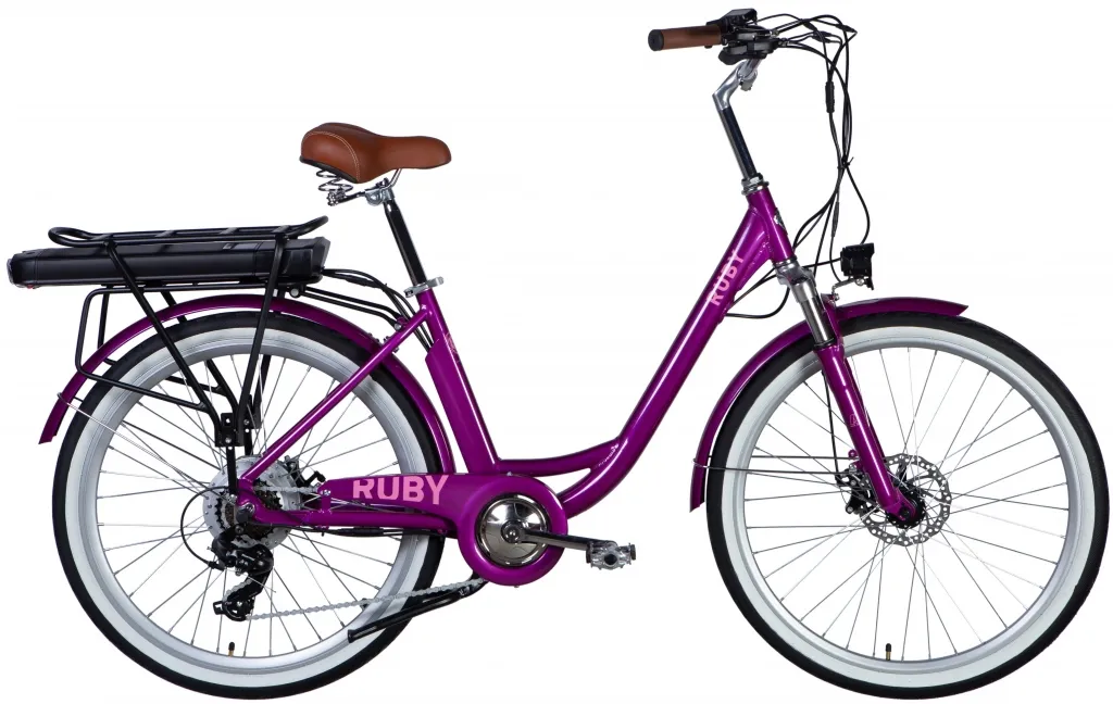 Велосипед 26" Dorozhnik eRUBY DD FR 48B 12.5А*г 500Вт (2025) пурпурный