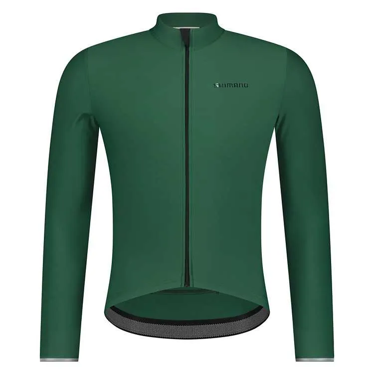 Велоджерсі Shimano Stile long sleeves утеплене green