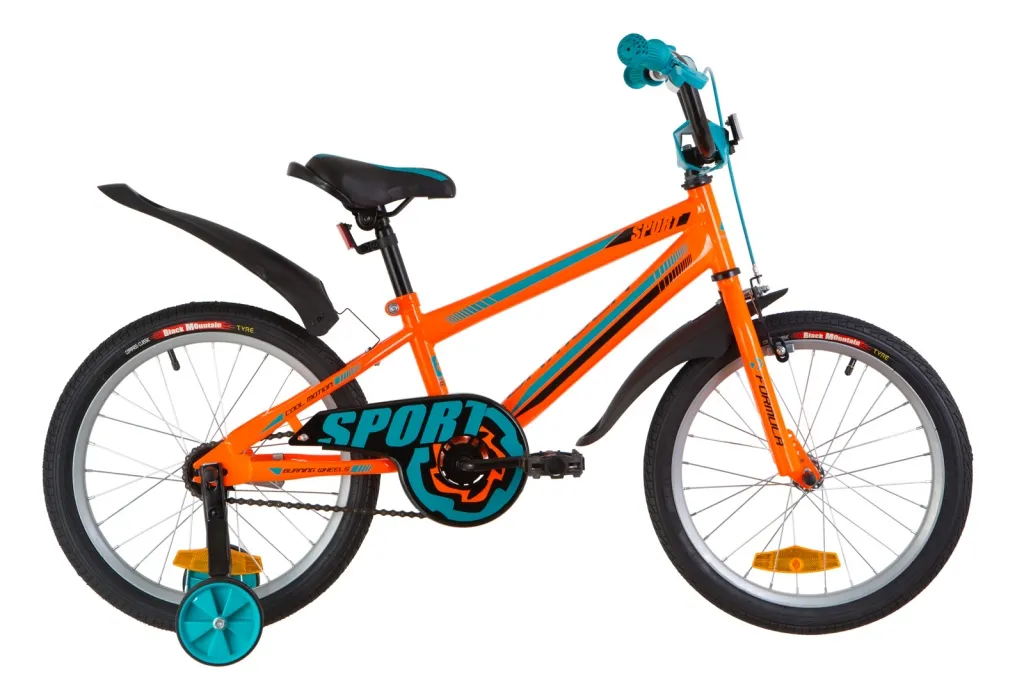 Велосипед 18" Formula SPORT 2019 оранжево-бирюзовый с крылом