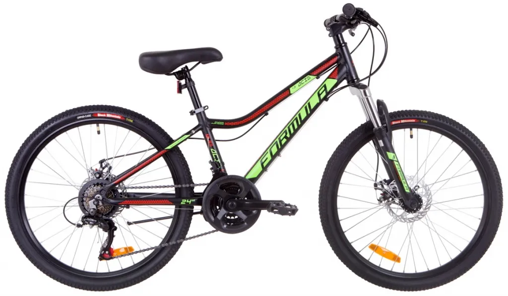 Велосипед 24" Formula ACID 1.0 DD 2019 черно-зеленый с красным (м)