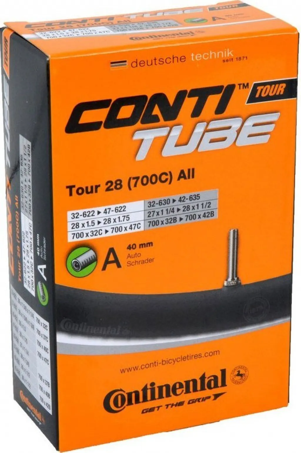 Камера 28" Continental Tour Tube Wide A40 (47-622->62-622) (230g)