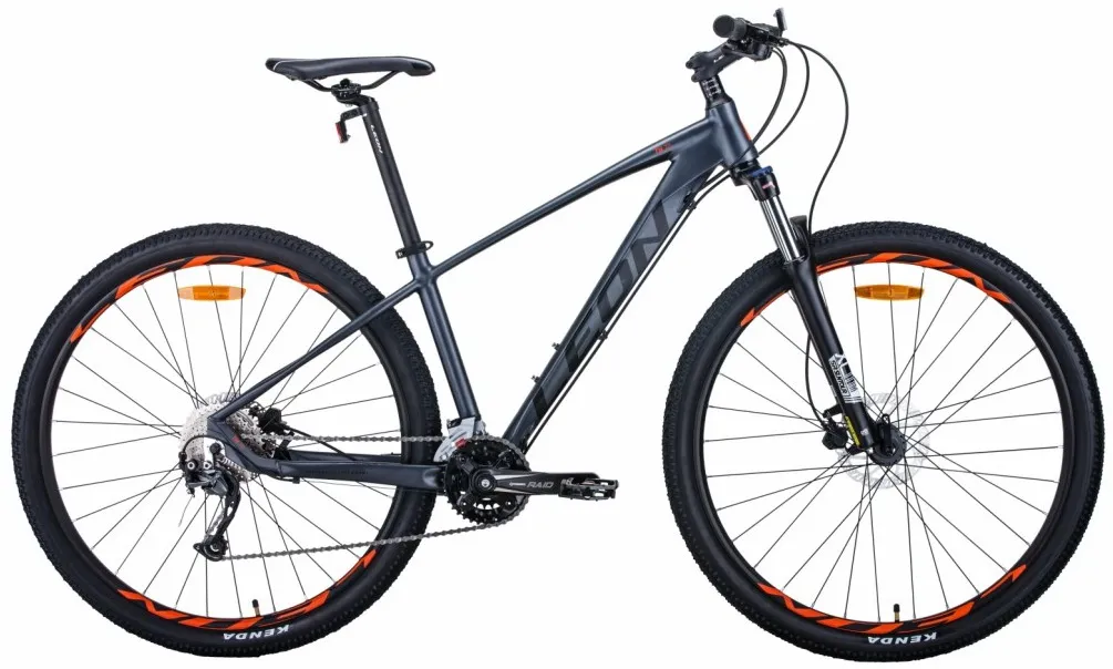 Велосипед 29" Leon TN-70 (2021) графитовый с черным и оранжевым (м)