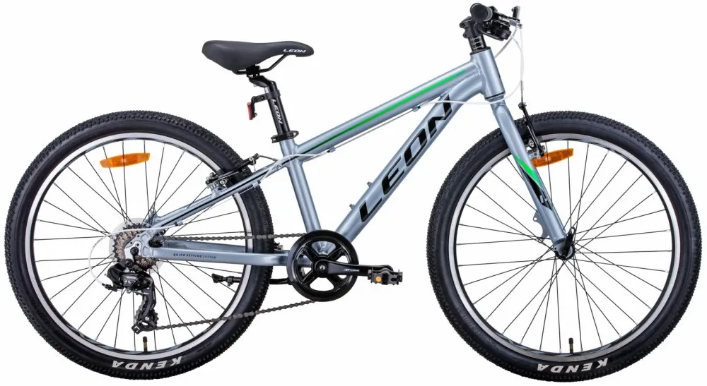 Велосипед 24" Leon Junior (2021) срібно-чорний