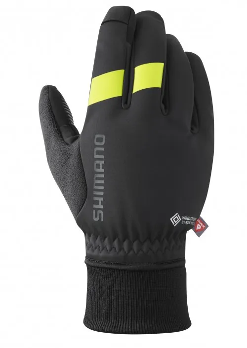 Велорукавиці Shimano Windstopper Primaloft black-yellow