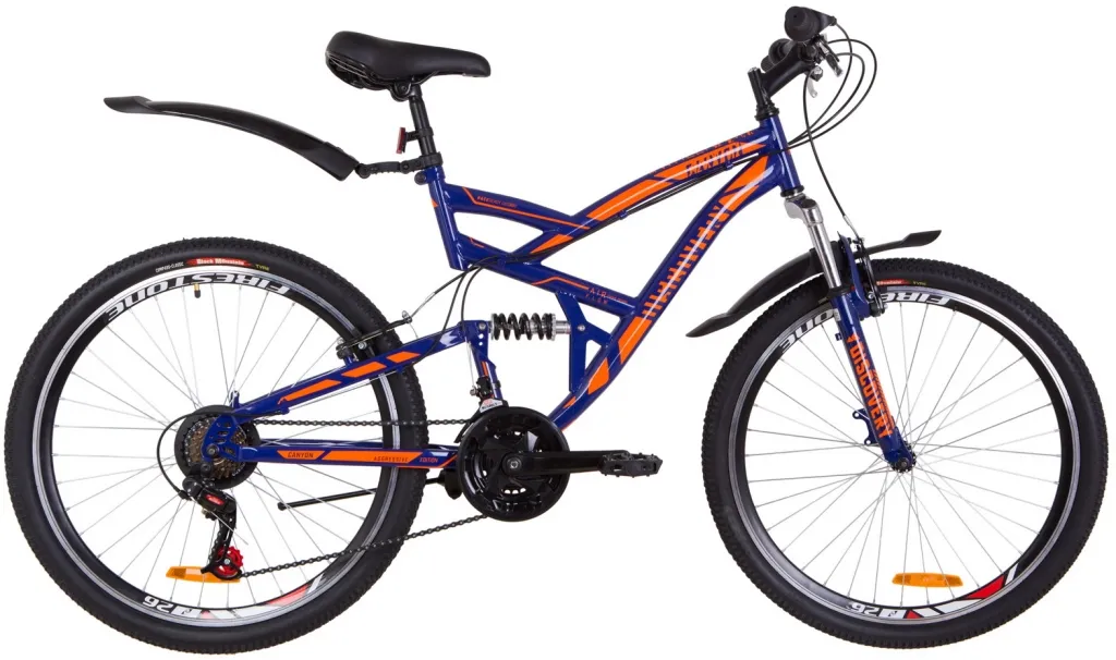 Велосипед 26" Discovery CANYON Vbr 2019 сине-оранжевый (м)