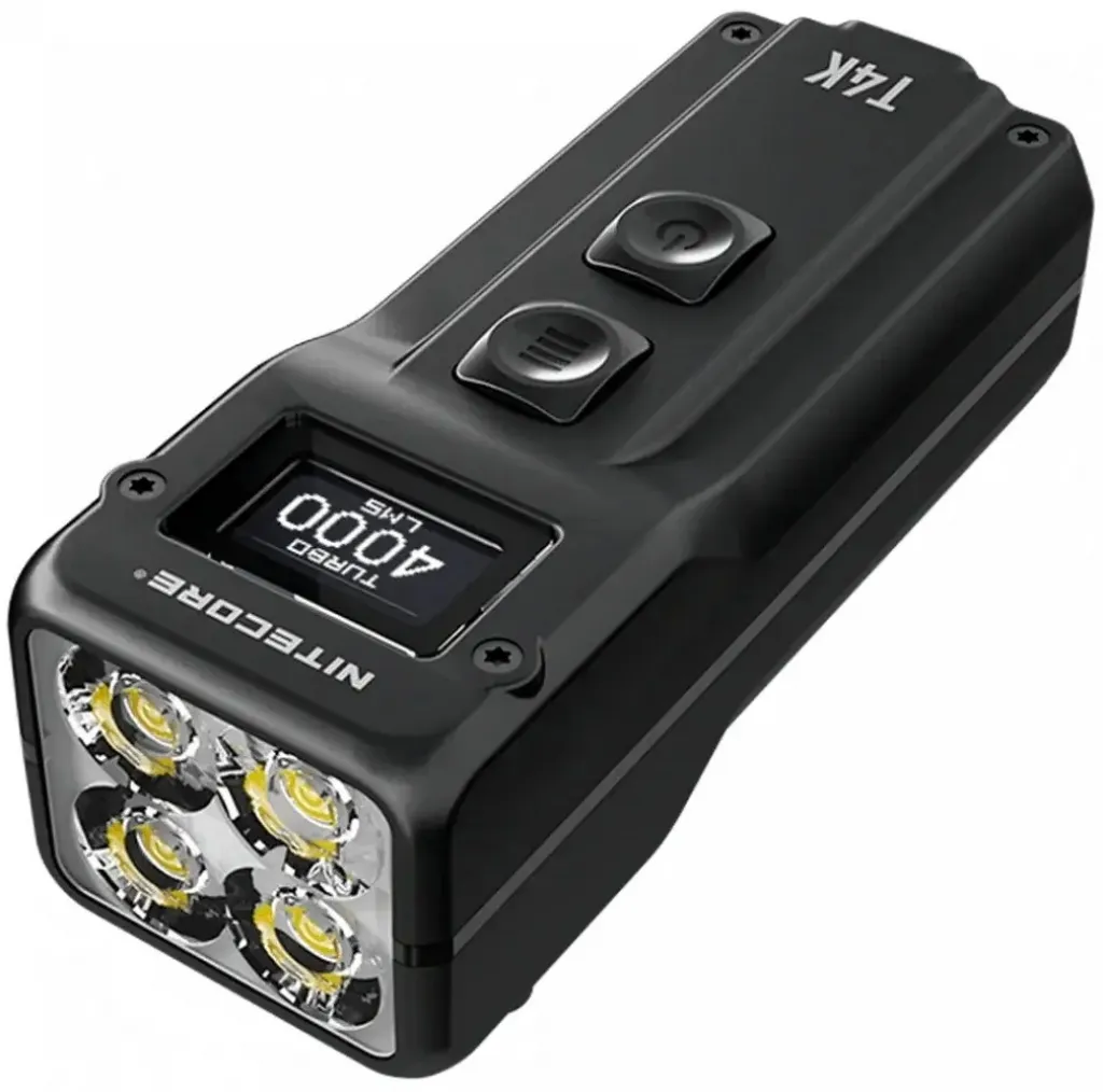 Ліхтар ручний наключний Nitecore T4K (4xCree XP-L2, 4000 лм, 5 реж., USB Type-C)
