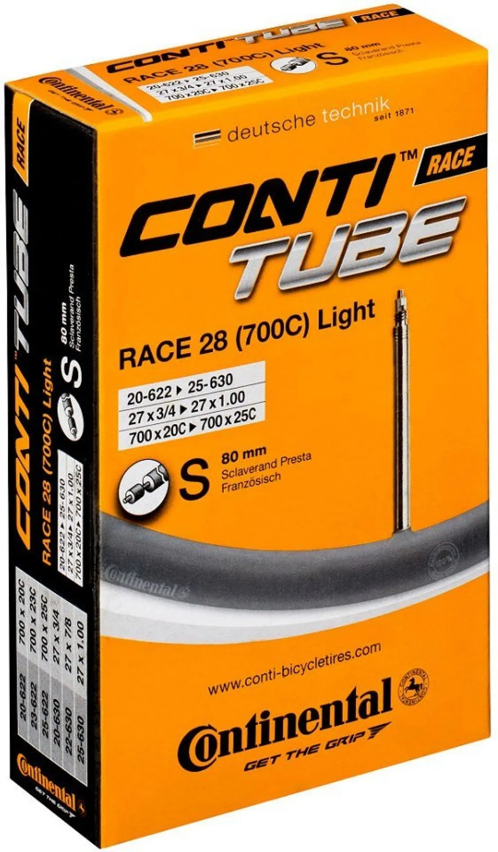 Камера 28" Continental Race Tube S80 (20-622->25-630) (105g)