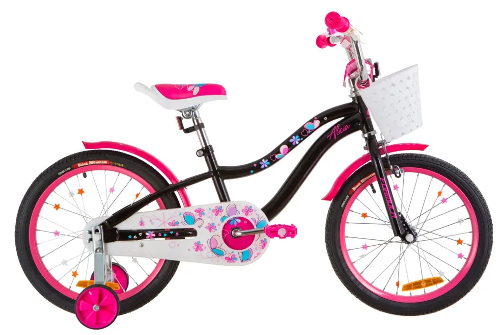 Велосипед 18" Formula ALICIA 2019 чорний з рожевим з крилом