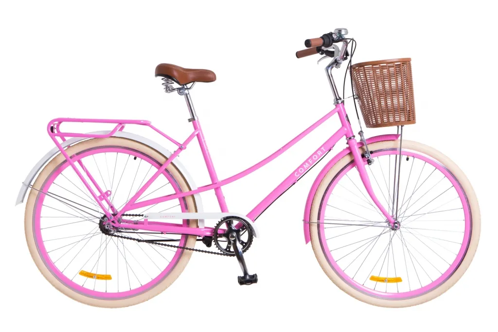 Велосипед 28" Dorozhnik Comfort Female PH с корзиной, сакура 2018
