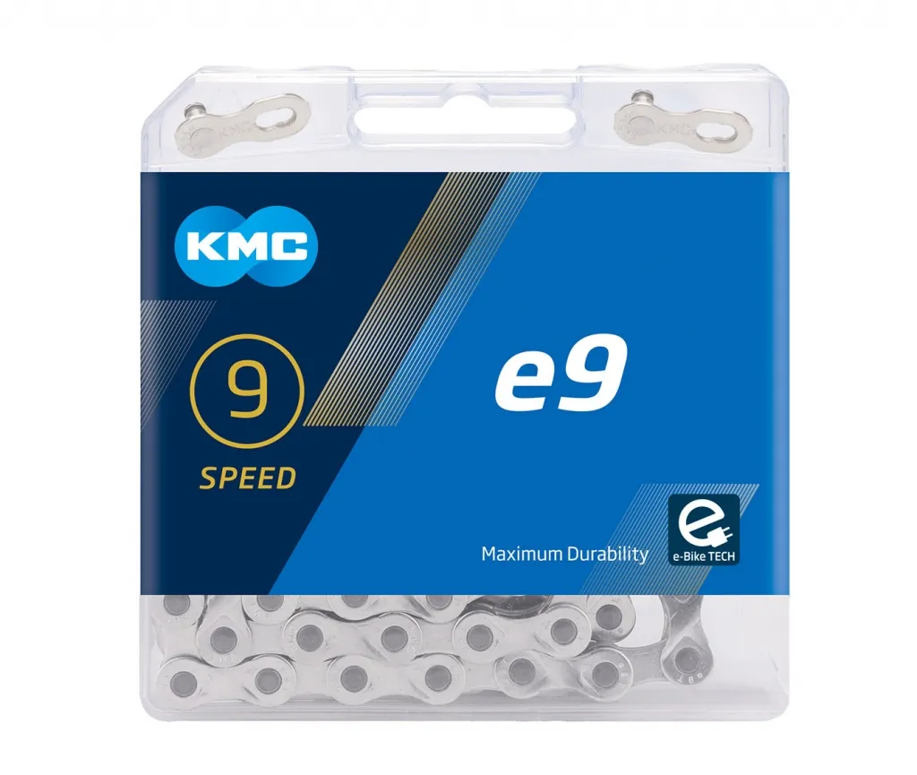 Ланцюг KMC e9 Silver 9-speed 122 links + замок