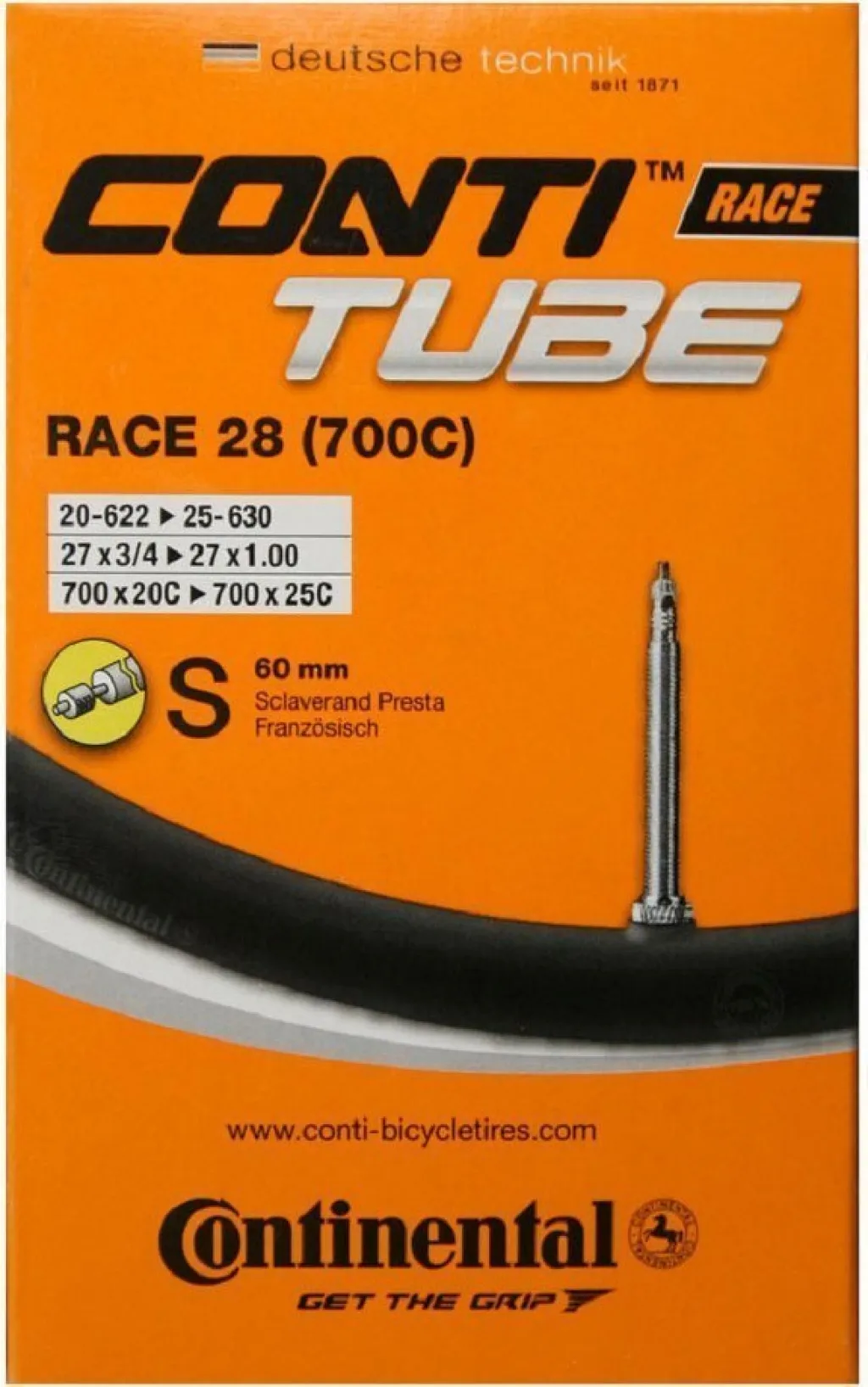 Камера 28" Continental Race Tube S60 (20-622->25-630) (105g)