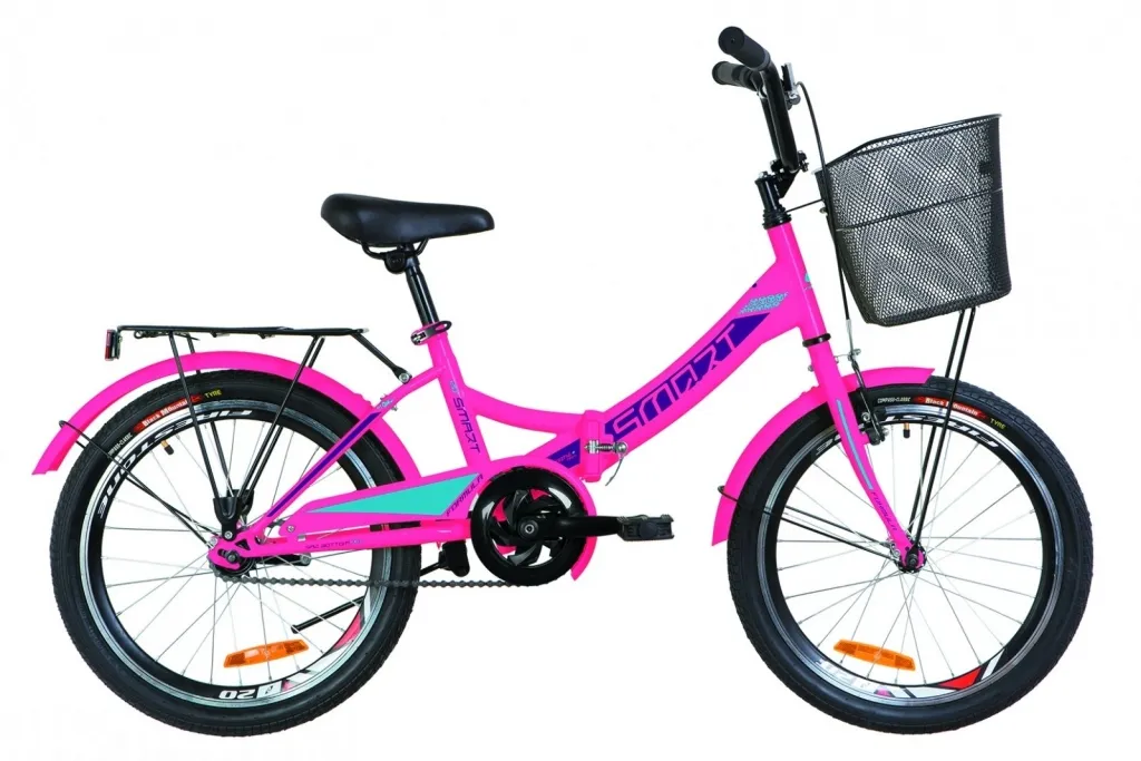 Велосипед 20" Formula SMART 2019 рожевий, з багажником, крилом і кошиком