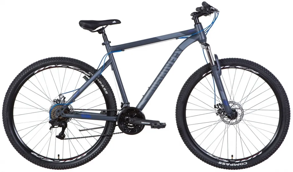 Велосипед 29" Discovery TREK AM DD (2022) темно-сірий з синім (м)