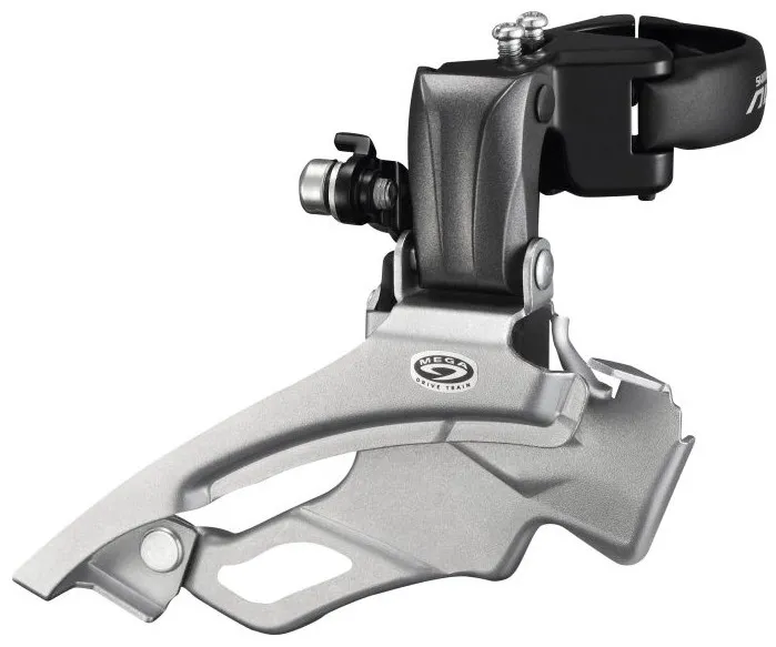 Перемикач передній Shimano Altus FD-M371 3x9, Down-Swing, 44/48T (з хомутом + адаптер)