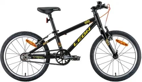 Велосипед 18 Leon GO Vbr (2022) чорний з жовтим