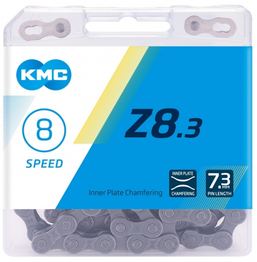 Цепь KMC Z8 6/7/8-speed 114 links silver/grey + замок