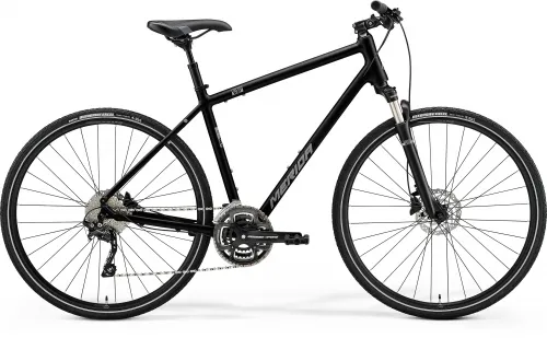 Велосипед 28 Merida CROSSWAY 300 (2021) glossy black(matt silver)