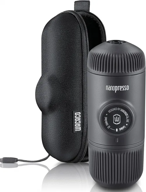 Портативна еспресо-кавоварка Wacaco Nanopresso з чохлом, grey