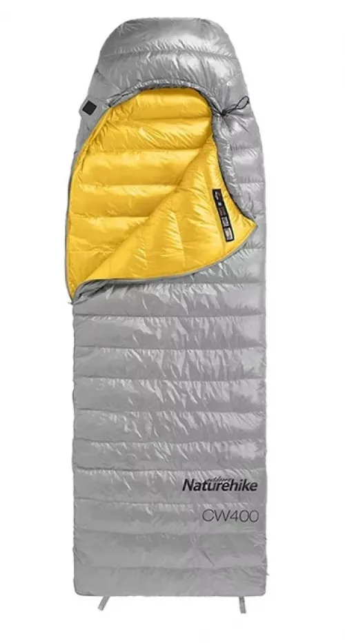 Спальный мешок Naturehike CW400 NH18C400-D (5°C) 220 см L, grey/yellow