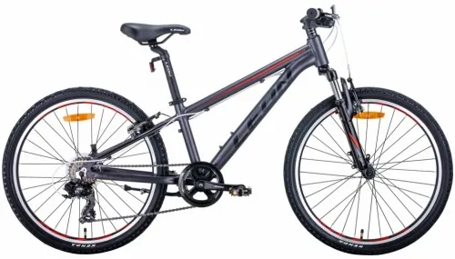 Велосипед 24 Leon Junior AM (2021) антрацитовий з червоним (м)