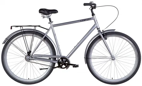 Велосипед 28 Dorozhnik COMFORT MALE Velosteel (2022) серый с багажником и крыльями