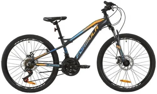 Велосипед 24 Formula BLACKWOOD 2.0 DD сірий з блакитним і помаранчевим (матовий) (2020)