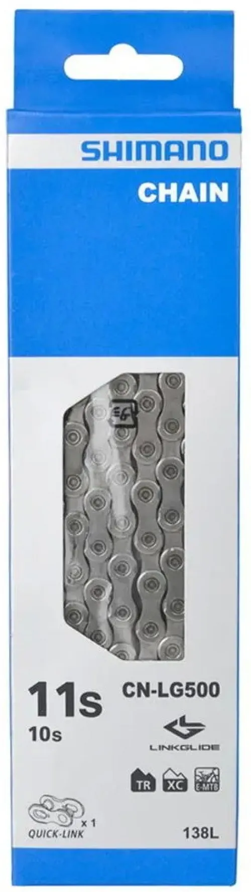 Ланцюг Shimano CN-LG500 CUES/STEPS/DEORE/XT 10/11-speed LINKGLIDE 138 links + Quick-LINK