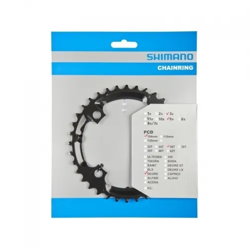 Звезда шатунов Shimano FC-M590/M591 DEORE 36зуб. 9-скор. Черн