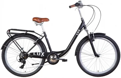 Велосипед 26 Dorozhnik LUX AM Vbr трещотка (2022) черный (м) с багажником и крыльями