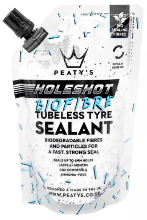 Герметик бескамерный Peaty's Holeshot BioFibre Tubeless Tyre Sealant 120ml