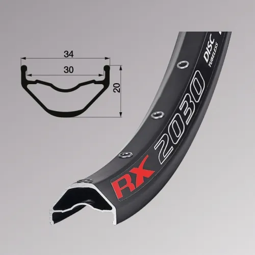 Обід 29'' Remerx ENDURO PLUS RX 2030 (622x30 mm) 32H FV black E-Bike