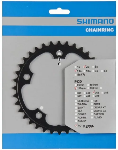 Звезда шатунов Shimano FC-RS500 36зуб.- MJ 11-скор. (5-лапка)