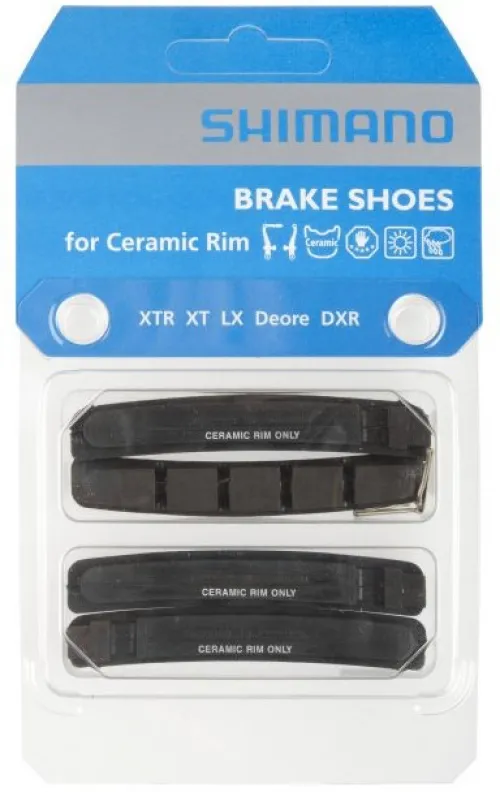 Тормозные колодки (резинки) Shimano M950 XT/DEORE для керамических ободов V-brake (2 пары)