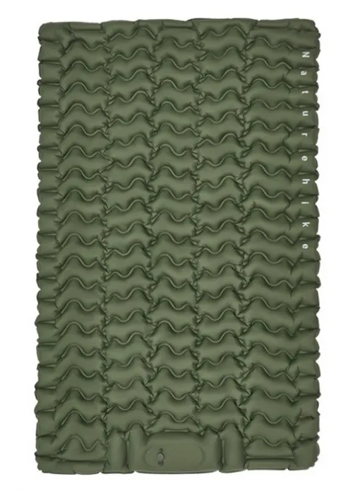 Матрац надувний подвійний Naturehike CNK2550WS019, 65 мм, із вбудованою помпою, green