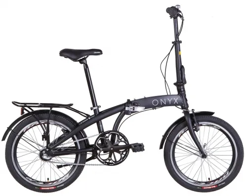 Велосипед 20 Dorozhnik ONYX планет. (2022) черный (м) с багажником и крыльями