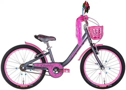Велосипед 20 Formula CHERRY (2022) темно-сірий з рожевим