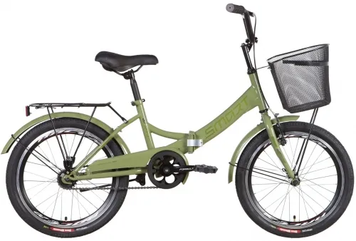 Велосипед 20 Formula SMART Vbr (2022) хаки с багажником, крыльями и корзиной