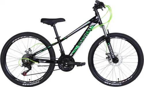 Велосипед 24 Discovery QUBE AM DD (2021) чорно-зелений
