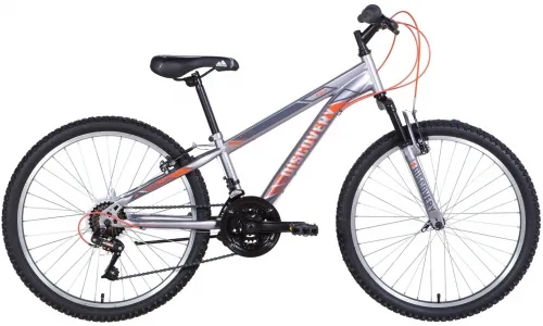 Велосипед 24 Discovery RIDER AM (2021) серебристо-оранжевый (м)