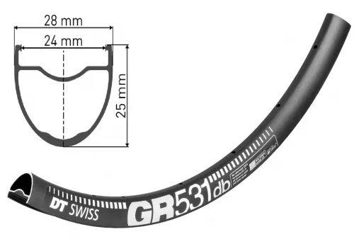 Обод 29/28 DT Swiss GR 531 (622x24 mm) Disc 24H 535g