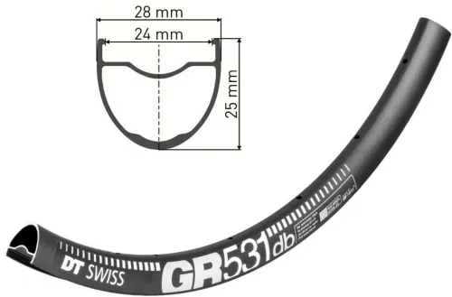 Обід 29/28 DT Swiss GR 531 (622x24 mm) Disc 28H 535g