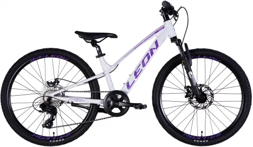 Велосипед 24 Leon Junior DD CS (2025) білий з бузковим