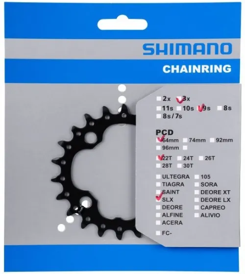 Звезда шатунов Shimano FC-M660 SLX, 22зуб, 9-скор.