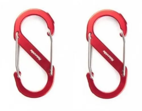 Карабін багатофункціональний Naturehike S-type NH20GS004, 50 мм, 2 шт, red