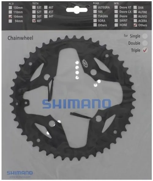 Зірка шатунів Shimano FC-M391 ACERA 48зуб. сумісна с захистом, 9-швидк, чорн