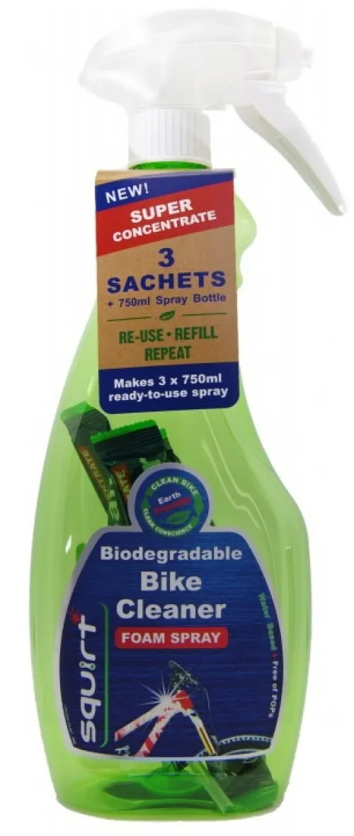 Дегризер Squirt Bio-Bike Cleaner 750 мл флакон + 3 шт. Super Concentrate 30 мл