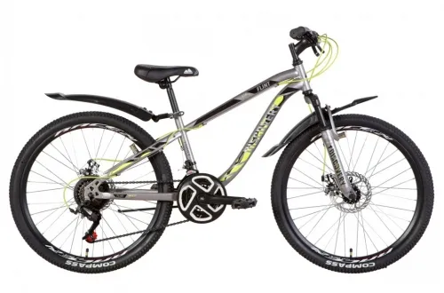 Велосипед 24 Discovery FLINT AM DD (2021) срібно-чорний з жовтим